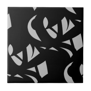 Tolle moderne Kunst Grau / Schwarz Fliese