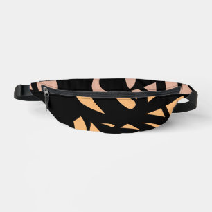 Tolle moderne Kunst Pfirsich / Schwarz Bauchtasche