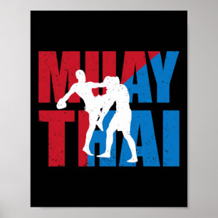 Tolle Muay-Thai-Kämpfergestaltung Kickboxer MMA-Tr Poster