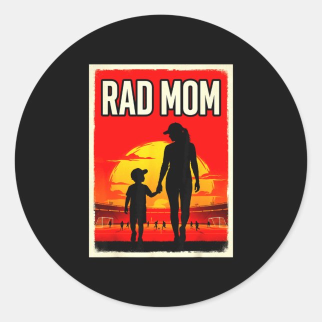 Tolle Mutter Mutter und Sohn Fußballmutter Sonnenu Runder Aufkleber (Vorderseite)