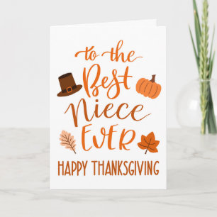 Tolle Nichte überhaupt Thanksgiving Day in Orange Karte