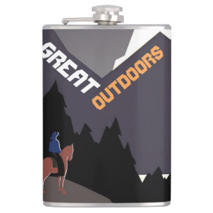 Tolle Outdoor-Retro-Montana-Reise-Werbekunst Flachmann