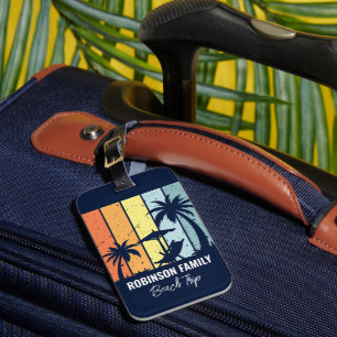 Tolle Retro-Strandreise Maßgeschneiderte Navyblaue Gepäckanhänger