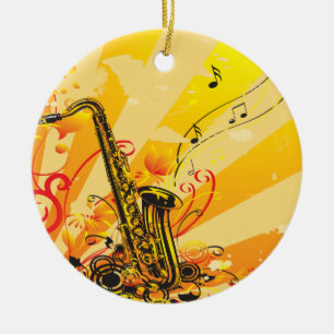 Tolle Saxophon-Strahlen von Musik Keramik Ornament