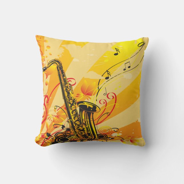 Tolle Saxophon-Strahlen von Musik Kissen (Vorderseite)