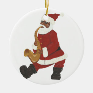 Tolle schwarze Sankt-Weihnachtsverzierung Keramik Ornament