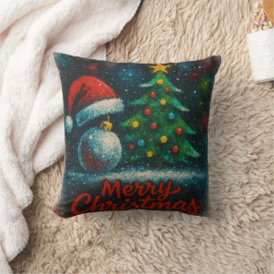 Tolle Spray Kunst Frohe Weihnachten Kissen