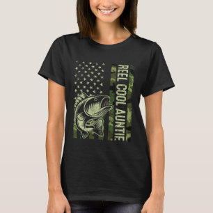Tolle Tante Tarnung Amerikanische Flagge Angeln T-Shirt