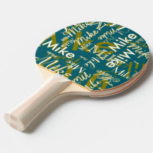 Tolle Tischtennisschläger mit Namen teal-blau Tischtennis Schläger