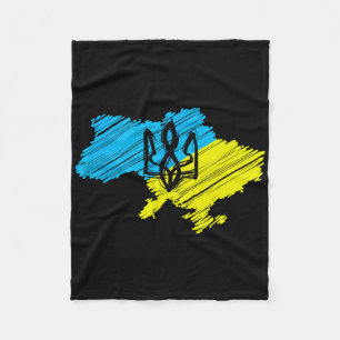 Tolle ukrainische Karte - Ukrainische Flagge Fleecedecke