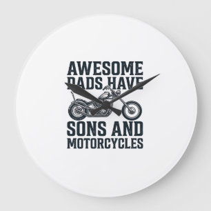 Tolle Väter haben Söhne und Motorräder Design_1 Große Wanduhr