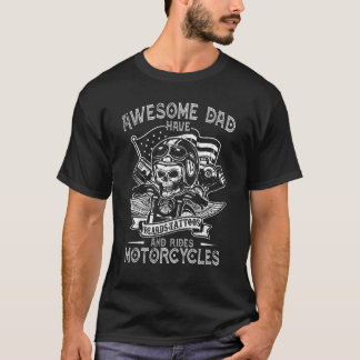Tolle Väter haben Tätowierungen Bärte fahren Motor T-Shirt