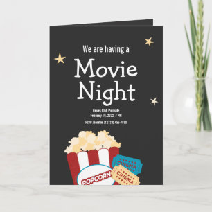 Tolle Vintage-Kinoabend-Popcorn-Einladung Einladung