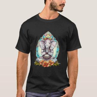 Tolle Yoga-Tiere Elefanten-Motiv Meditation Entsp T-Shirt