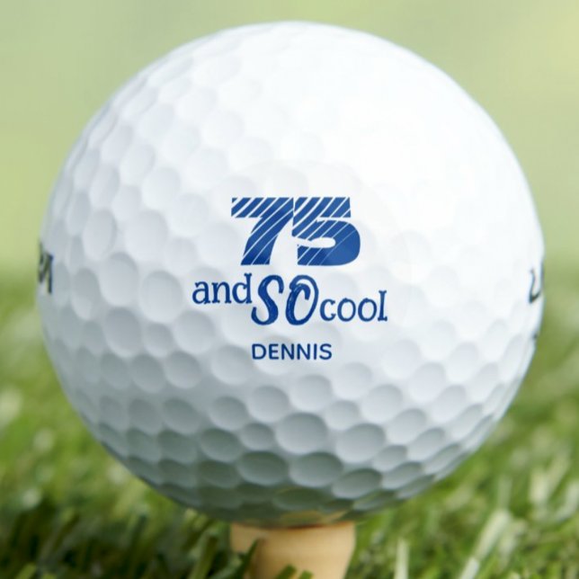 Toller 75. Geburtstag Papa Cool Blue Custom Golfball (Von Creator hochgeladen)