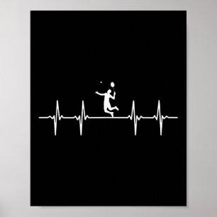 Toller Badminton-Herzschlag-Geschenk-Shuttle Poster