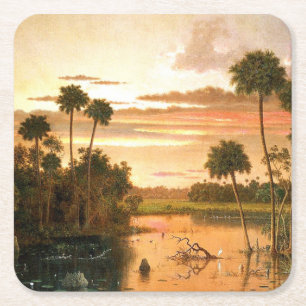 Toller Florida-Sonnenuntergang, feine Kunstmalerei Rechteckiger Pappuntersetzer
