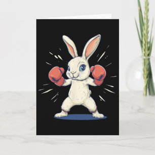 Toller Hase mit Boxhandschuhen für Ostergläubige Karte