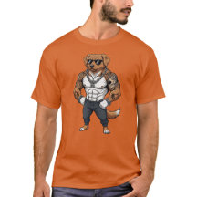 Toller Hund, muskulös, tätowiert, Bodybuilder
