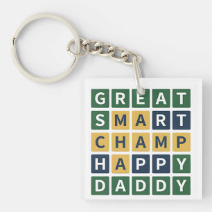 TOLLER KLUGER CHAMPION GLÜCKLICHER VATER Wordle-St Schlüsselanhänger