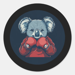 Toller Koala-Bär-Boxer für eine Knockout-Stimmung Runder Aufkleber