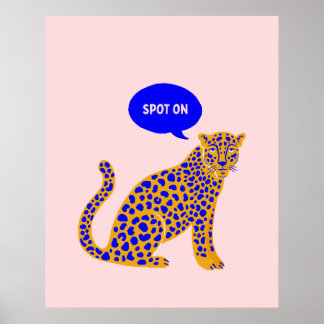 Toller Leopard Eclectic Maximalist Rosa Poster