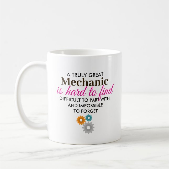 Toller Mechaniker personalisiertes Namensgeschenk Kaffeetasse (Links)