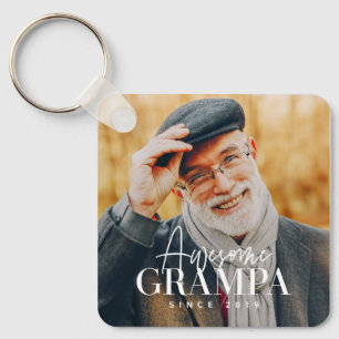 Toller Opa seit 20XX Einfaches Elegantes Foto Schlüsselanhänger