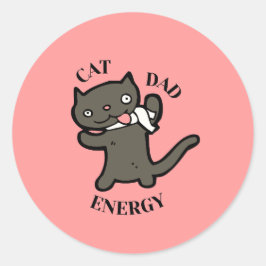 Toller Papa-Katz-Energie Runder Aufkleber