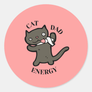 Toller Papa-Katz-Energie Runder Aufkleber