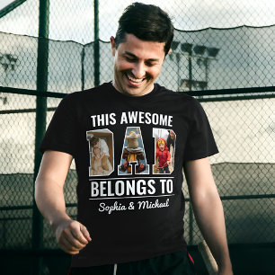 Toller Papa personalisiertes Fotocollage & Kindern T-Shirt