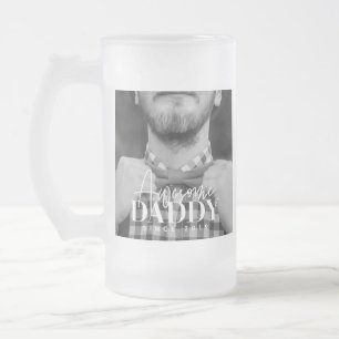 Toller Papa seit 20XX Einfaches Elegantes Foto Mattglas Bierglas