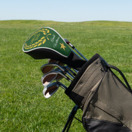 TOLLER VATER Text Siegeskranz & Stern personalisie Golf Headcover