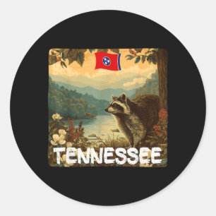 Toller Waschbär in der schönen Natur von Tennessee Runder Aufkleber