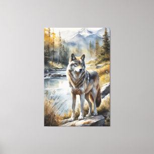 Toller Wolf irgendwo in der schönen Natur Leinwanddruck