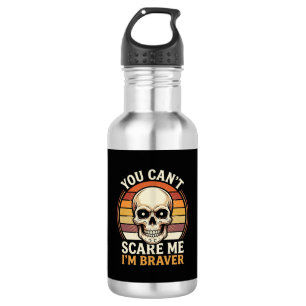 Tollerer Halloween-Totenkopf Retro-Horror-Design_1 Edelstahlflasche