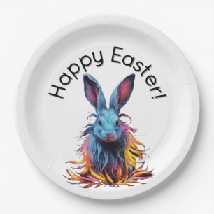 Tolles Blaues Kaninchen Frohe Ostern Pappteller
