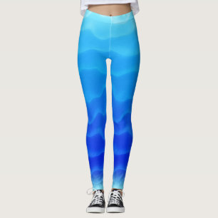 Tolles Blaues Lagunen-Wellenmuster Leggings