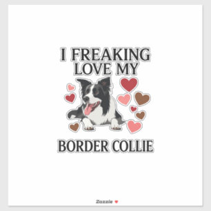 Tolles Border Collie Hund Herz_1 Aufkleber
