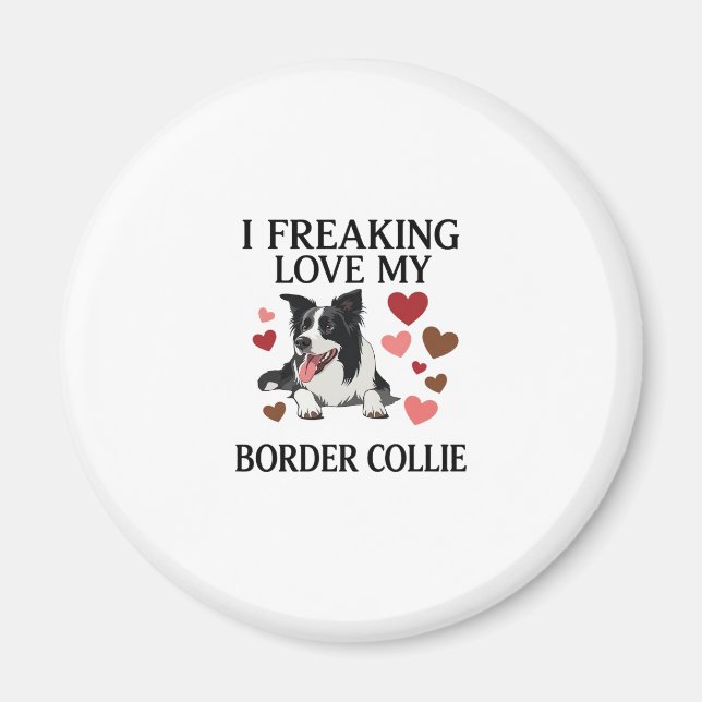Tolles Border Collie Hund Herz_1 Magnet (Vorne)