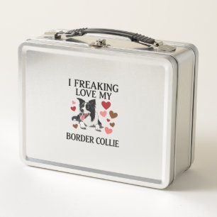 Tolles Border Collie Hund Herz_1 Metall Brotdose