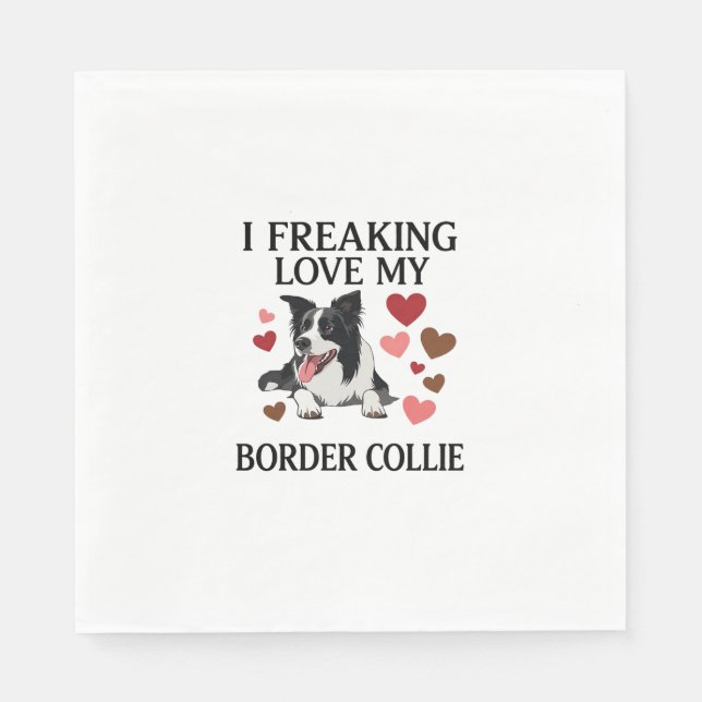 Tolles Border Collie Hund Herz_1 Serviette (Vorderseite)