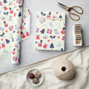 Tolles cremiges festliches Weihnachtspapier Geschenkpapier