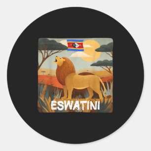 Tolles Eswatini Natur mit Löwe Grafik Kostüm  Runder Aufkleber