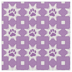 Tolles geometrisches lila Pfotenmuster Stoff