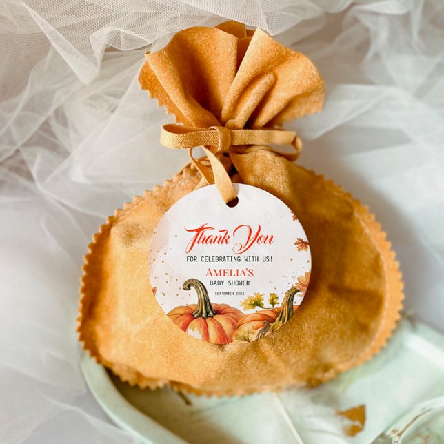 Tolles Gold Orange Watercolor Rundpumpen Geschenkanhänger (Von Creator hochgeladen)