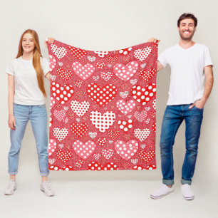 Tolles handgezeichnetes Valentinsherzen-Muster (13 Fleecedecke