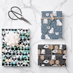 Tolles Hundeparade Geschenkpapier Set