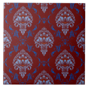 Tolles klassisches Muster viktorianisch rot blau w Fliese