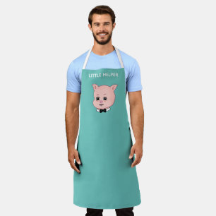 Tolles kleines Schwein auf Türkis Schürze